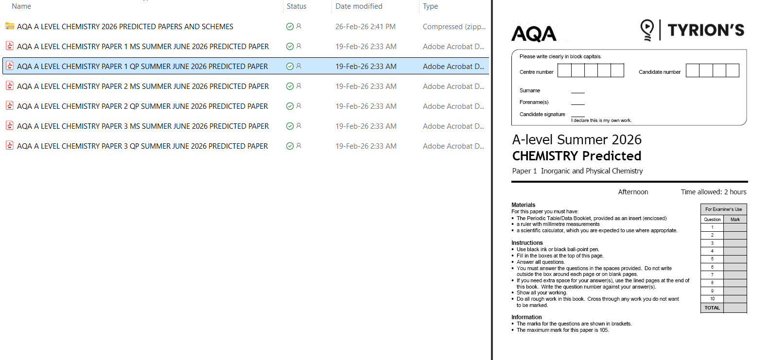 AQA A Level Chemistry 2026 Predicted Papers 7405 - Image 3