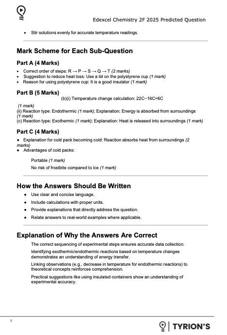 Edexcel GCSE Chemistry Foundation 2025 Predicted Papers 1CH0