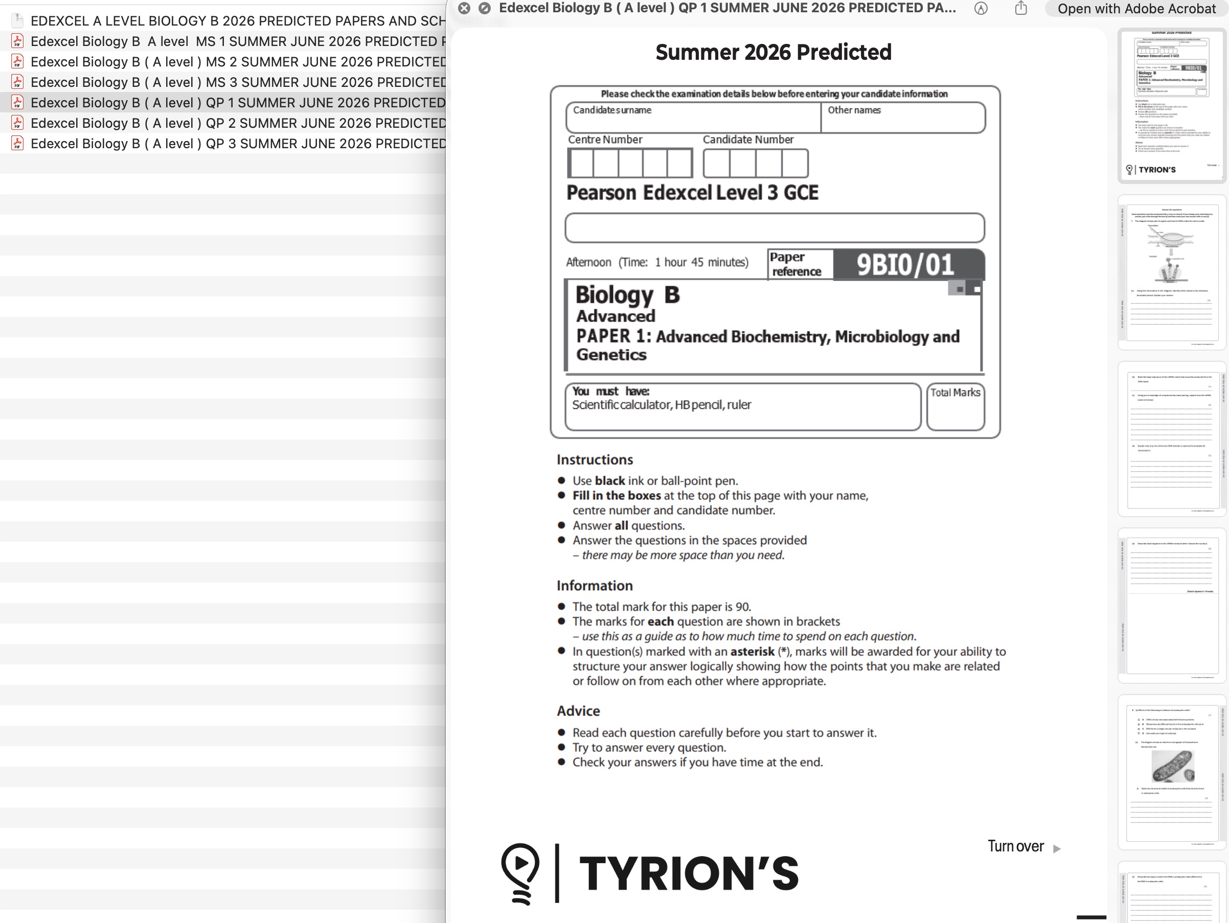 Edexcel A Level Biology B 2026 Predicted Papers 9BI0 - Image 3