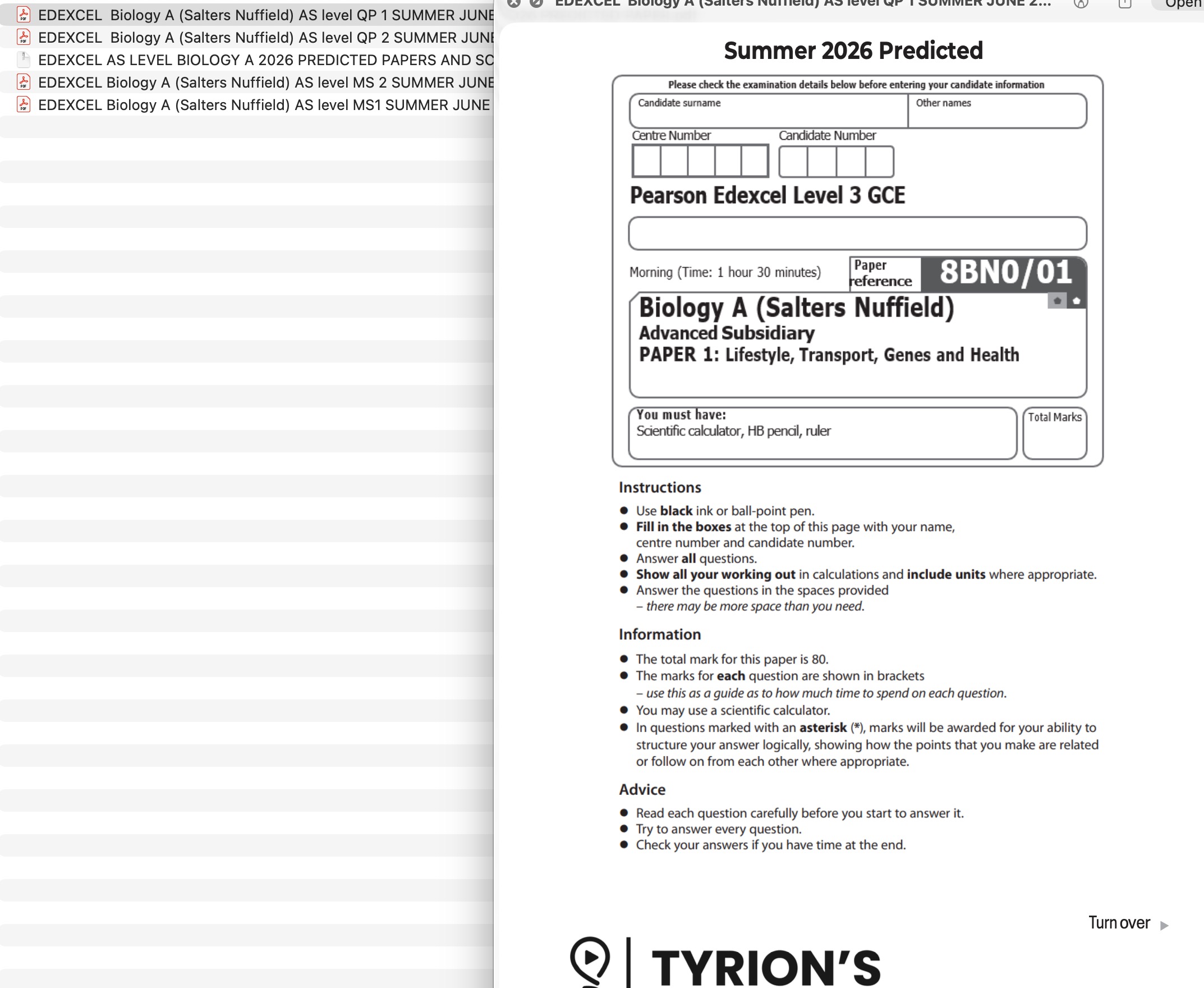 Edexcel AS Level Biology A 2026 Predicted Papers 8BN0 - Image 2