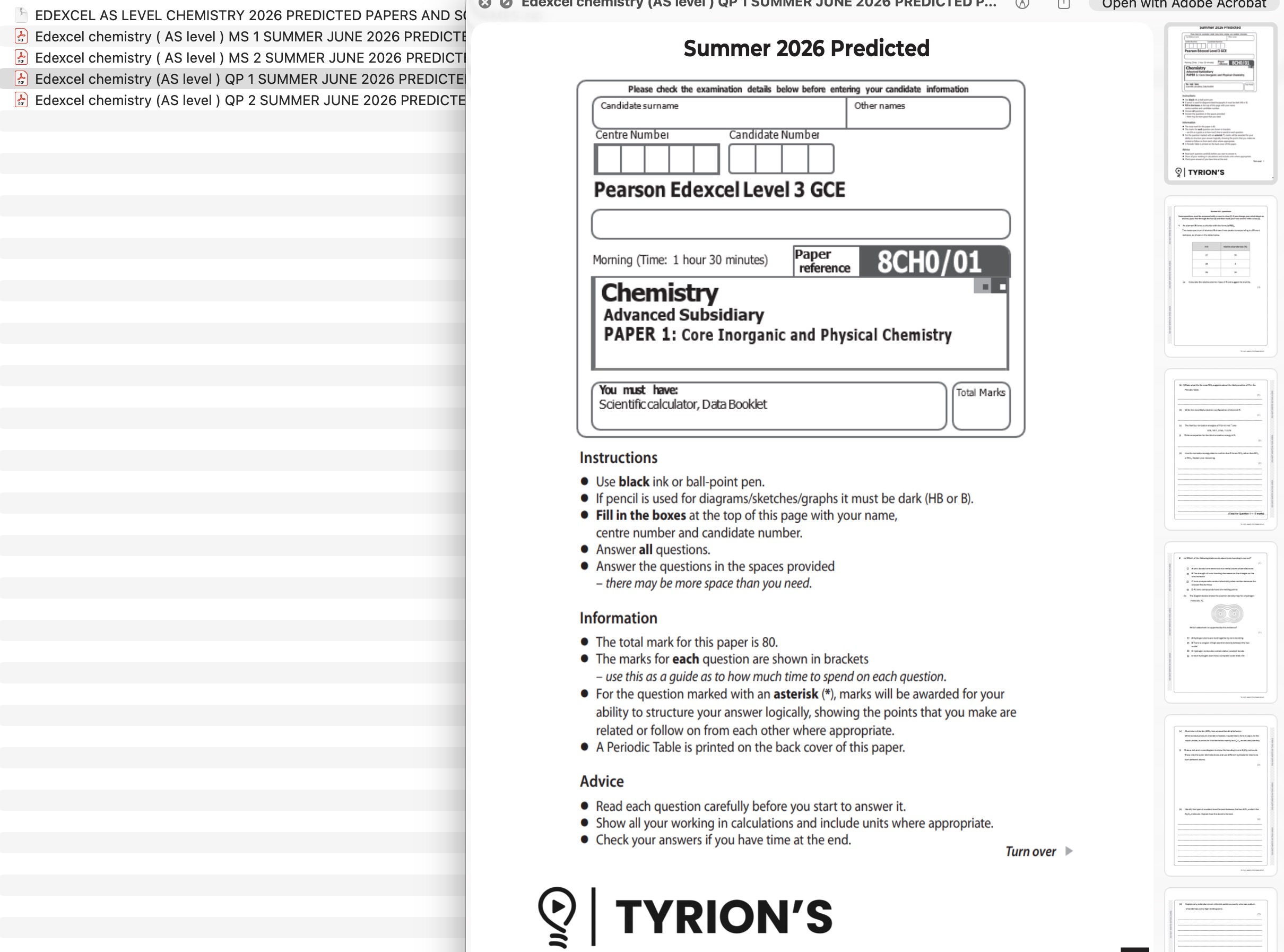 Edexcel AS Level Chemistry 2026 Predicted Papers 8CH0 - Image 3