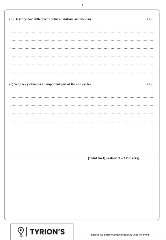 Edexcel A Level Biology B 2025 Predicted Papers 9BI0