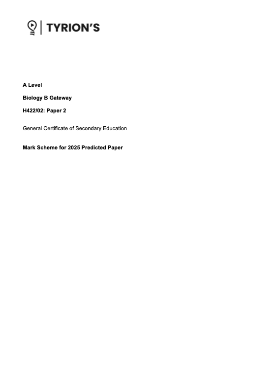 OCR A Level Biology B 2025 Predicted Papers H422