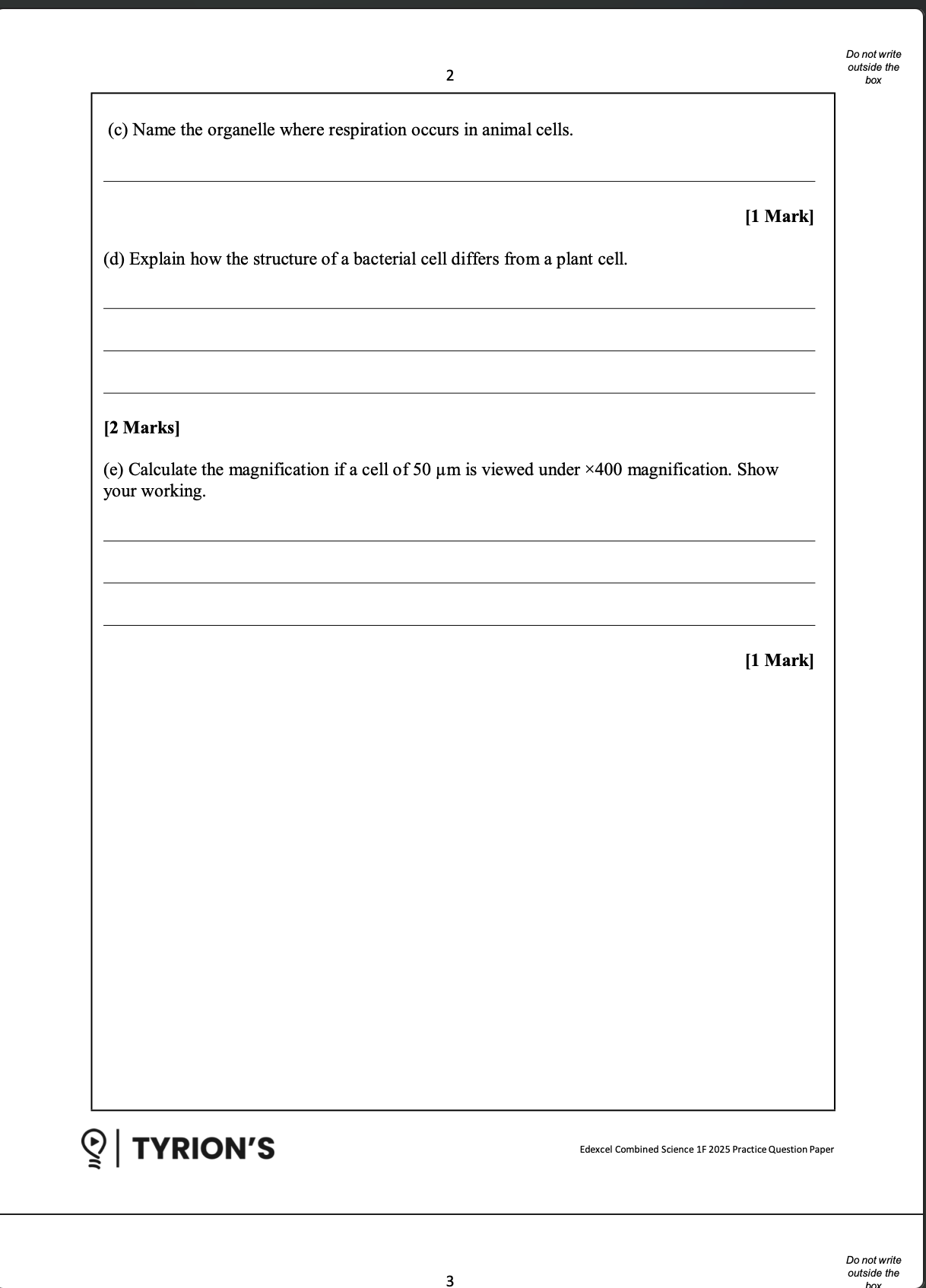 Edexcel GCSE Combined Science Foundation 2025 Predicted Papers 1SC0