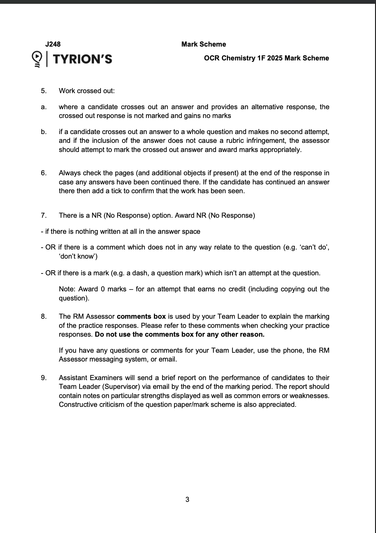 OCR GCSE Chemistry A Foundation 2025 Predicted Papers J248
