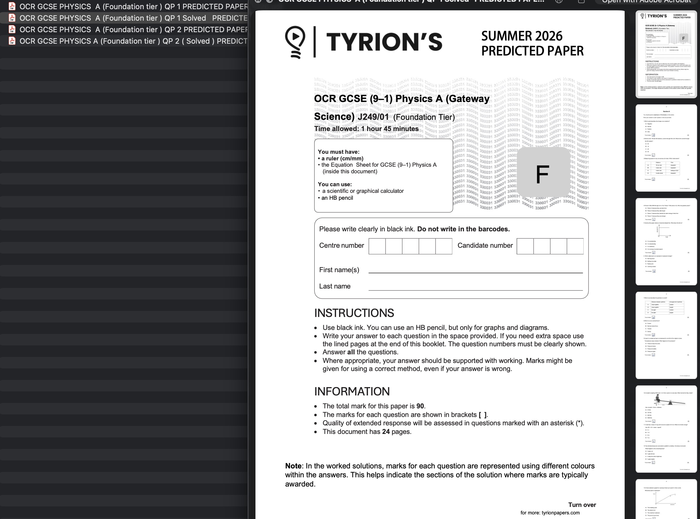 OCR GCSE Physics A Foundation 2026 Predicted Papers - Image 2