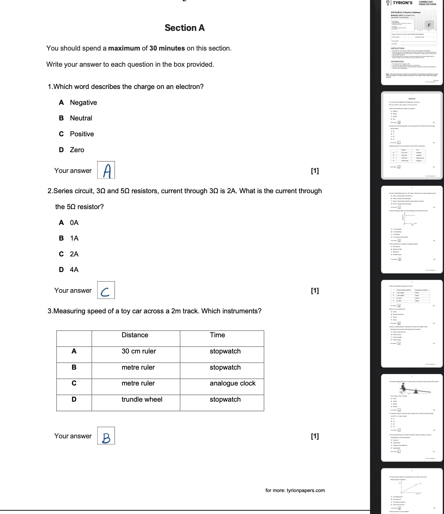 OCR GCSE Physics A Foundation 2026 Predicted Papers - Image 3