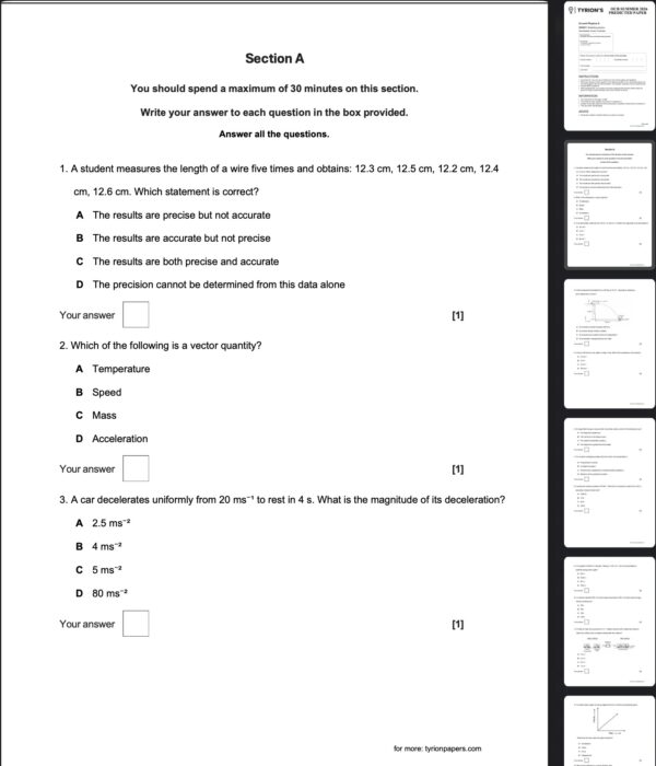 OCR A Level Physics A 2026 Predicted Papers - Tyrion Papers