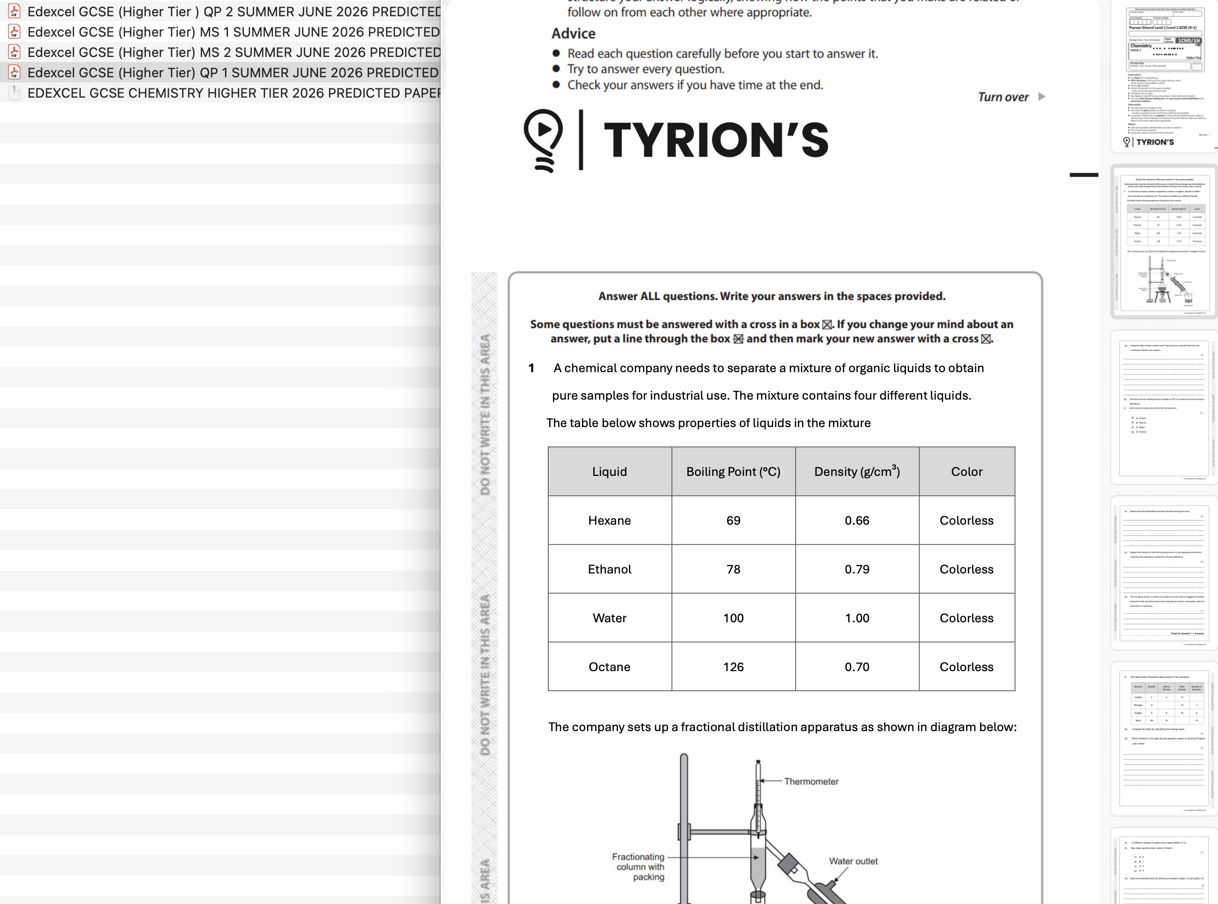 Edexcel GCSE Chemistry Higher 2026 Predicted Papers 1CH0 - Image 2
