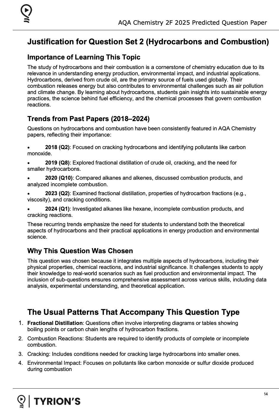 AQA GCSE Chemistry Foundation 2025 Predicted Papers 8462