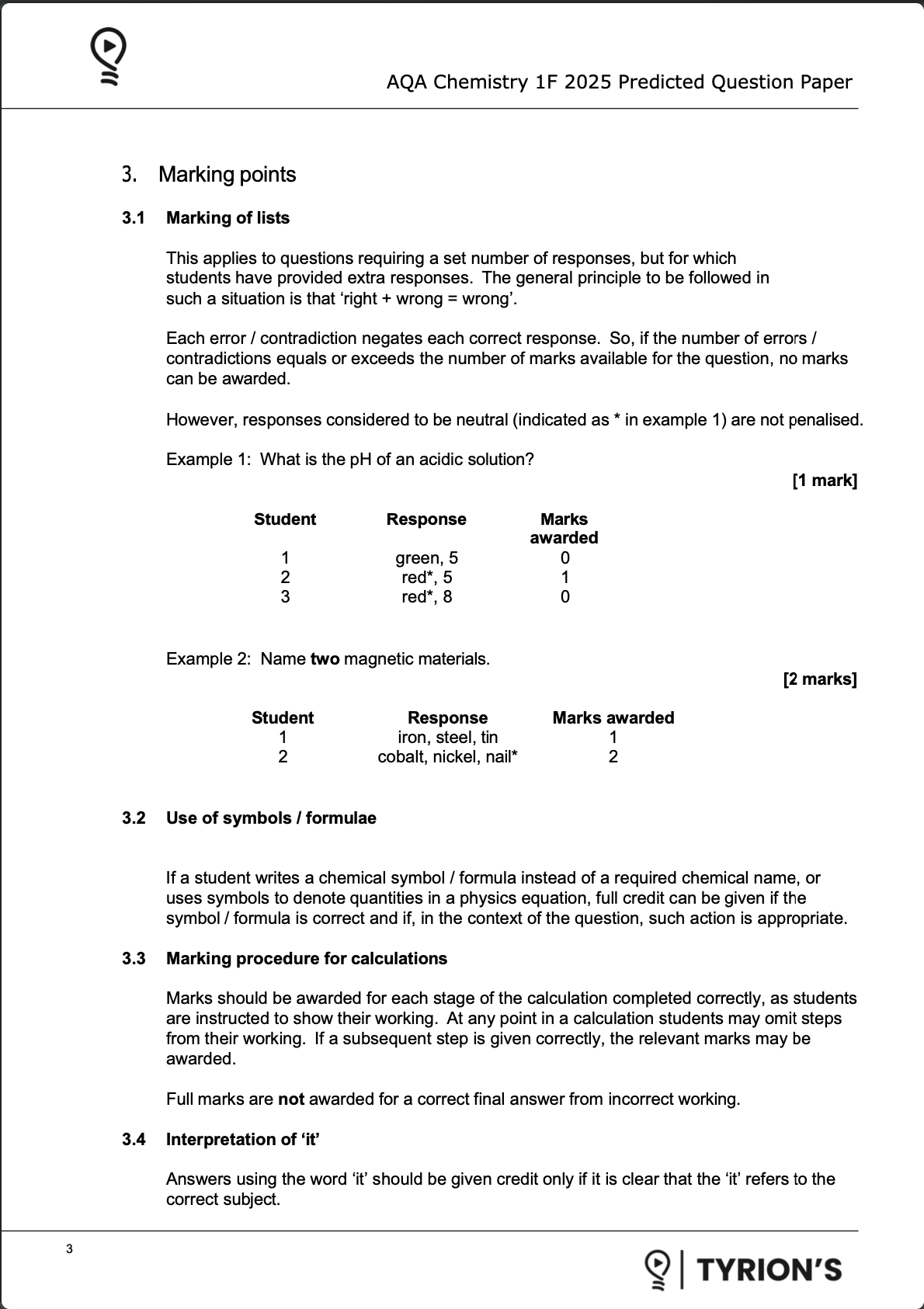 AQA GCSE Chemistry Foundation 2025 Predicted Papers 8462