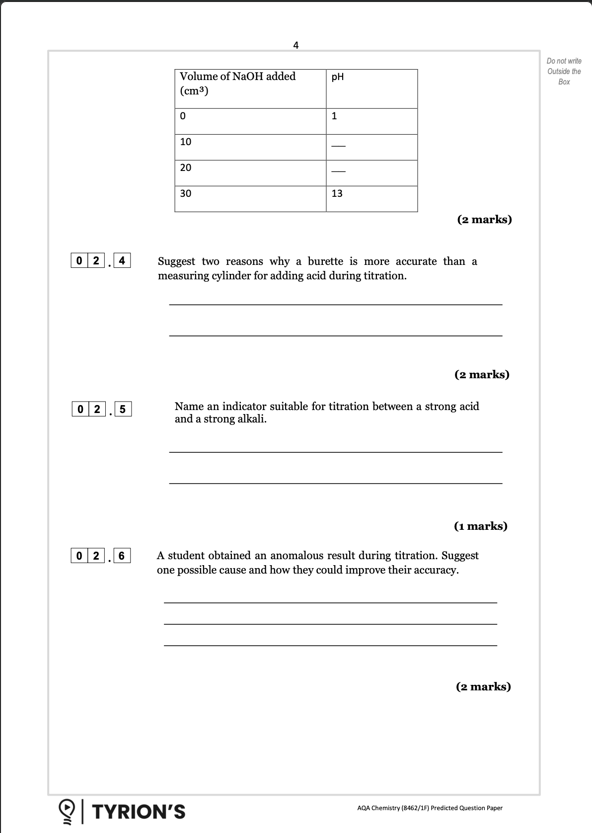 AQA GCSE Chemistry Foundation 2025 Predicted Papers 8462