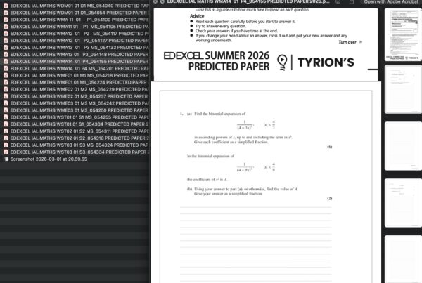 Edexcel International A Level/AS level Mathematics May 2026 Predicted ...