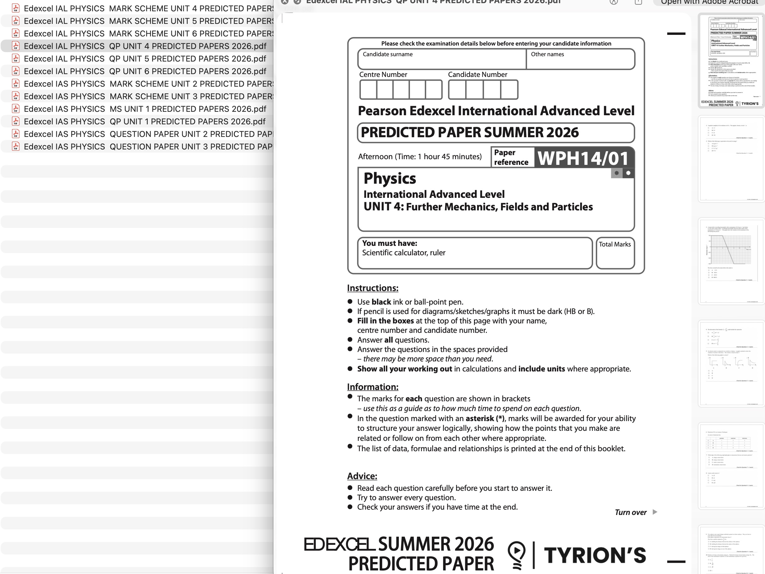 EDEXCEL IAL 2026 SUMMER PHYSICS PREDICTED PAPERS AND MARKSCHEME - Image 2