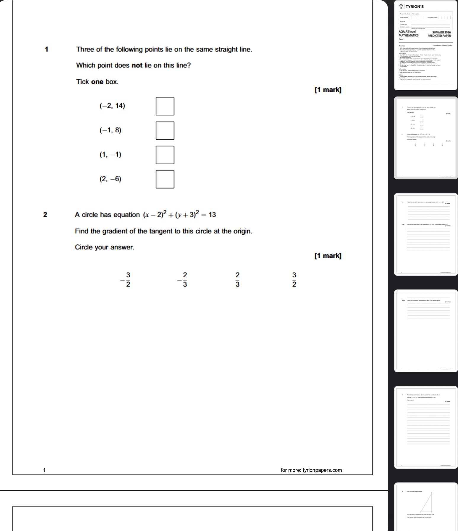 AQA AS Level Mathematics 2026 Summer Predicted Papers - Image 3