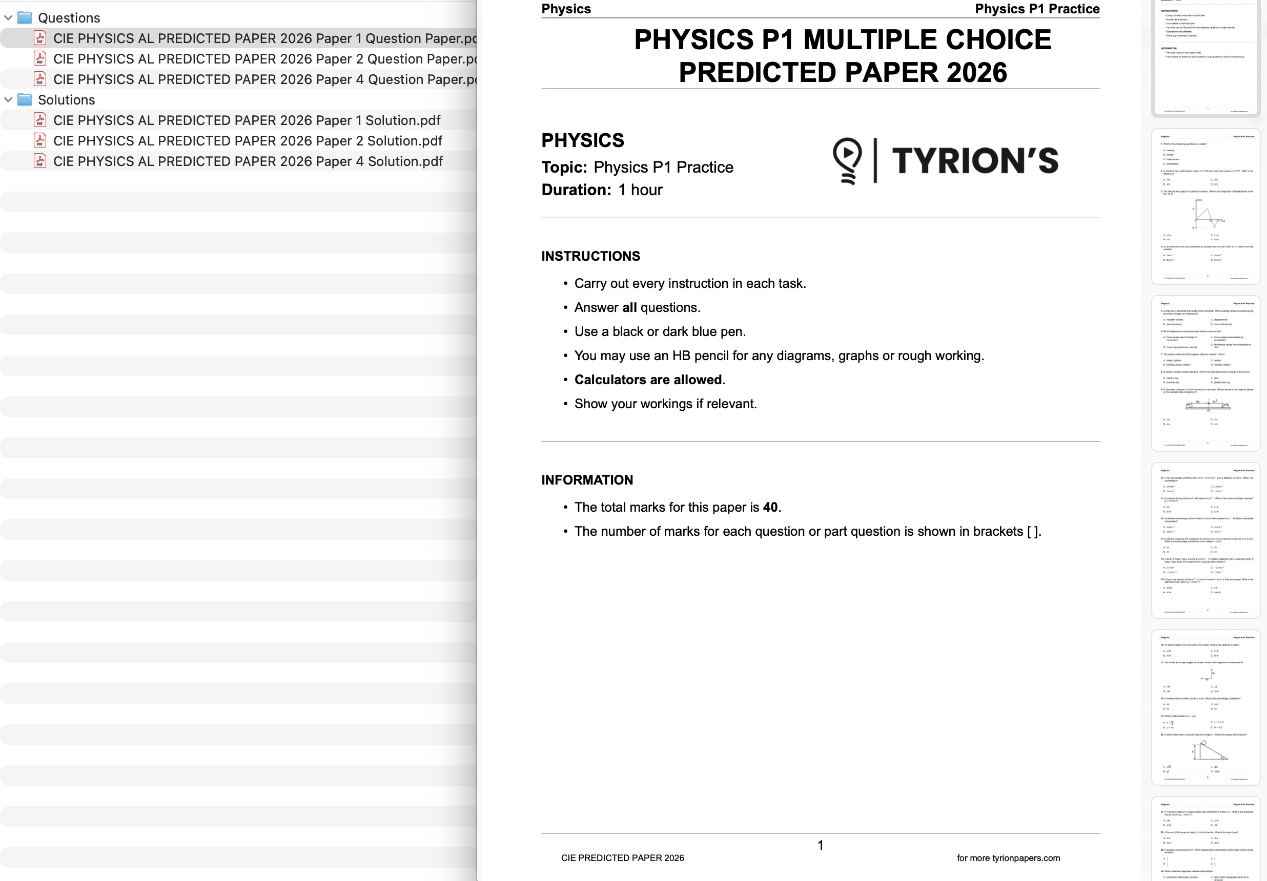 CIE A LEVEL Physics 2026 Predicted Papers - Image 2