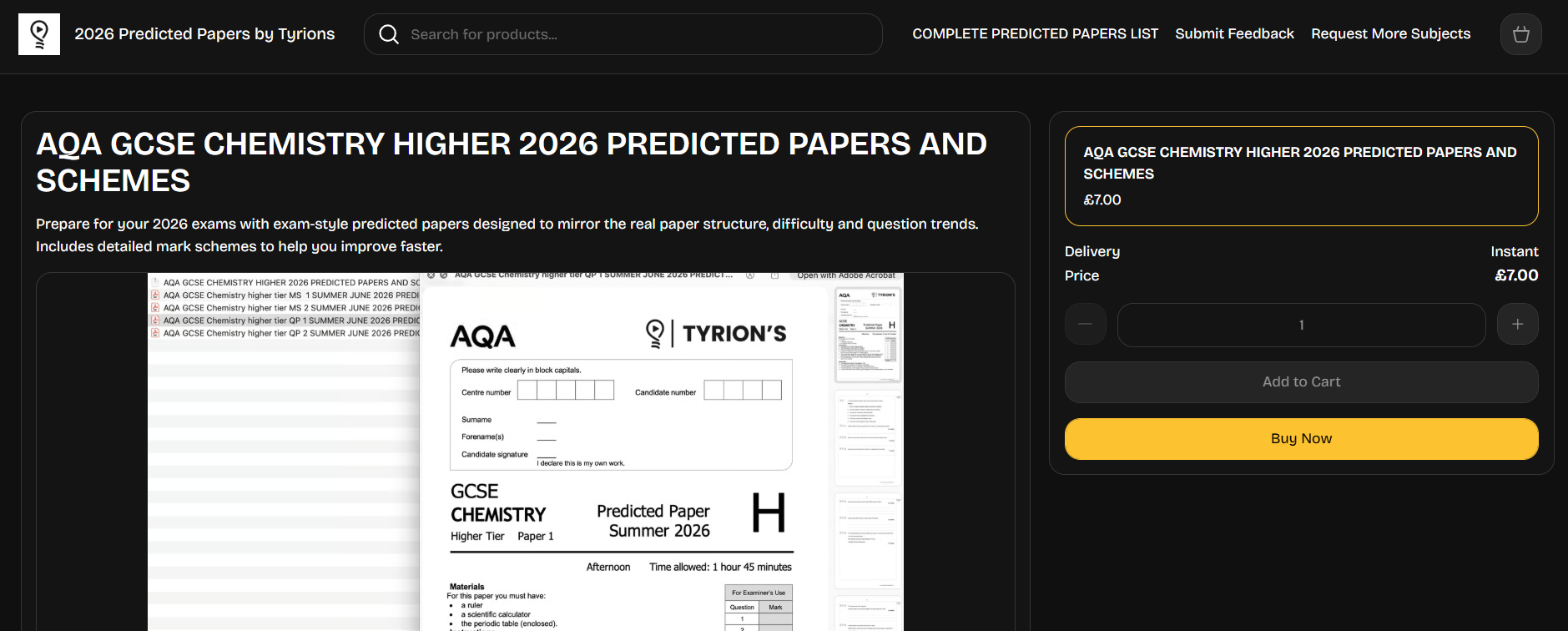 Billgang product page hosting Tyrion Papers content