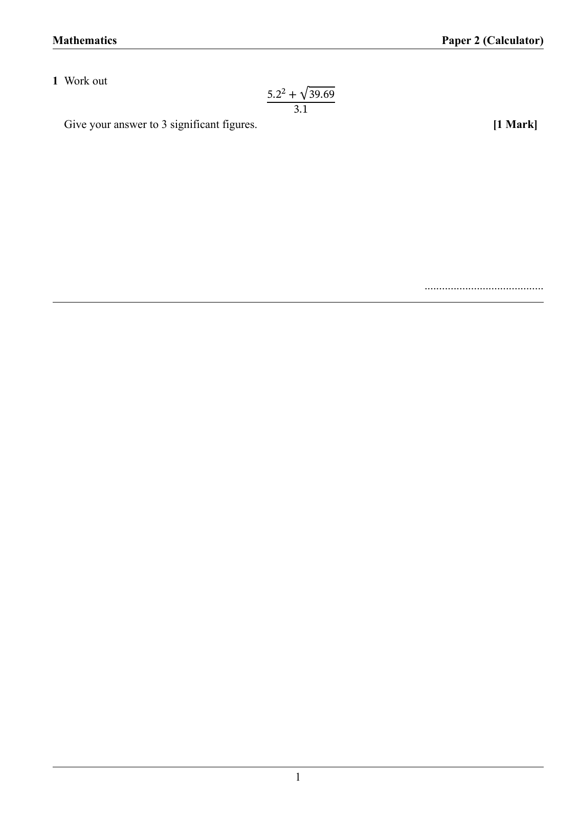Download AQA GCSE Maths Higher November 2026 Resit Practice Papers 1 Question-page preview from AQA GCSE Maths Higher Paper 2 November 2026 practice resource