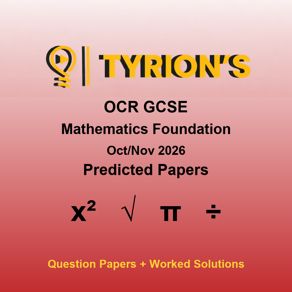 OCR GCSE Maths Foundation Oct/Nov 2026 predicted papers cover